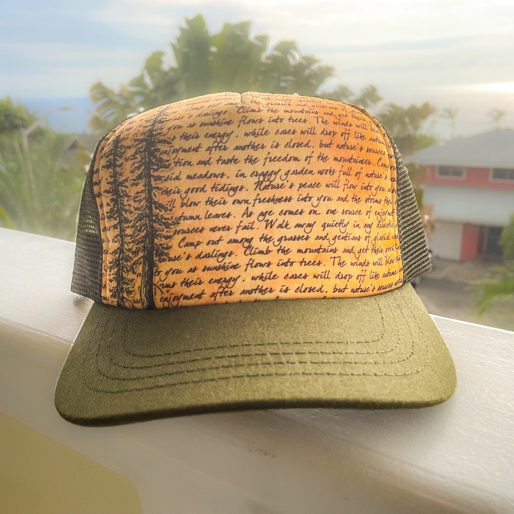 John Muir Quote / Pine Tree - Trucker Hat
